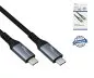 Preview: USB 3.2 HQ Daten u. Ladekabel Typ C-C Stecker, unterstützt 100W (20V/5A) Aufladung, 20 GBit/s, schwarz, Box mit Euroloch, 0,50m